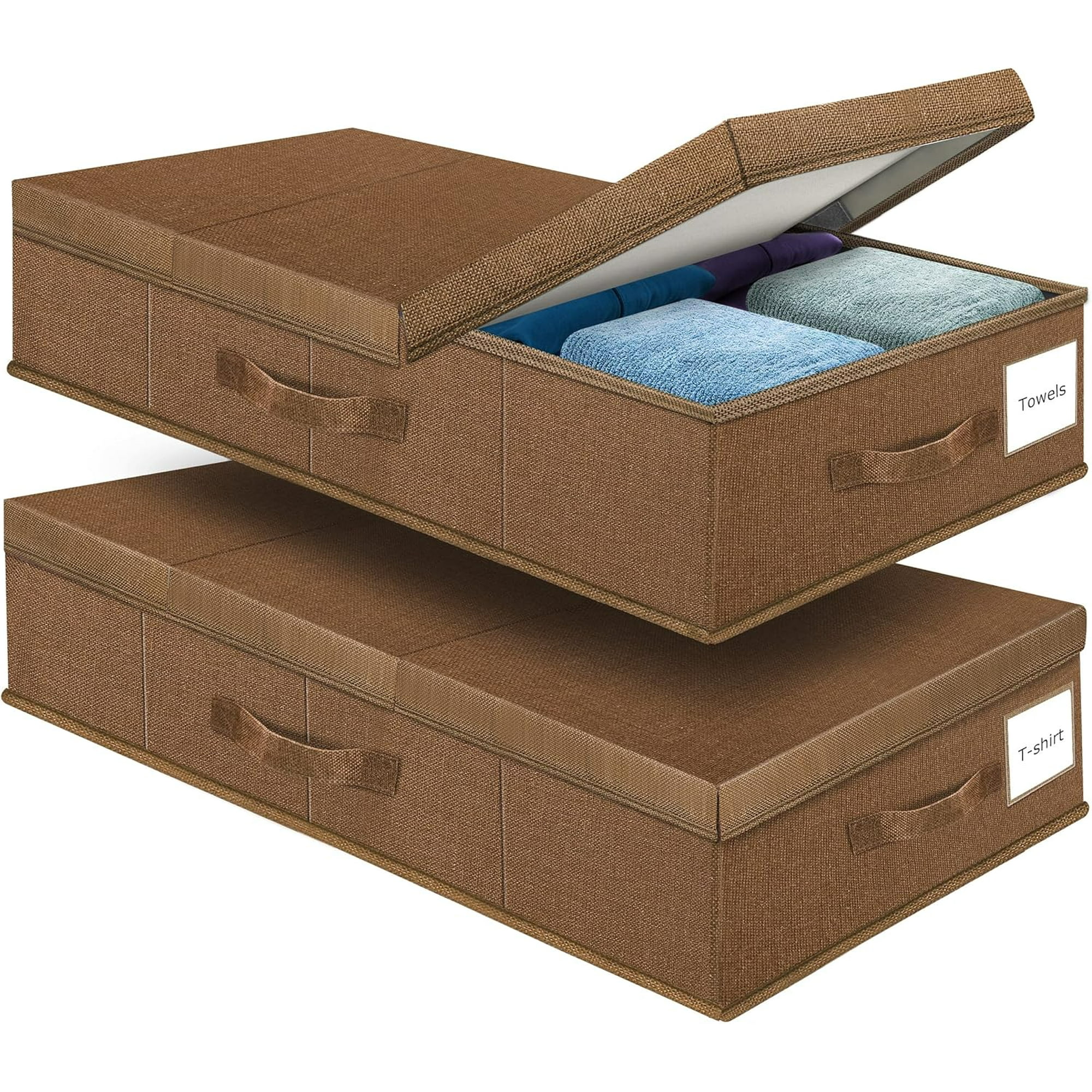 Underbed Storage Containers Bin with Lids (2pcs) Large Under Bed Storage Organizer Box with Handle