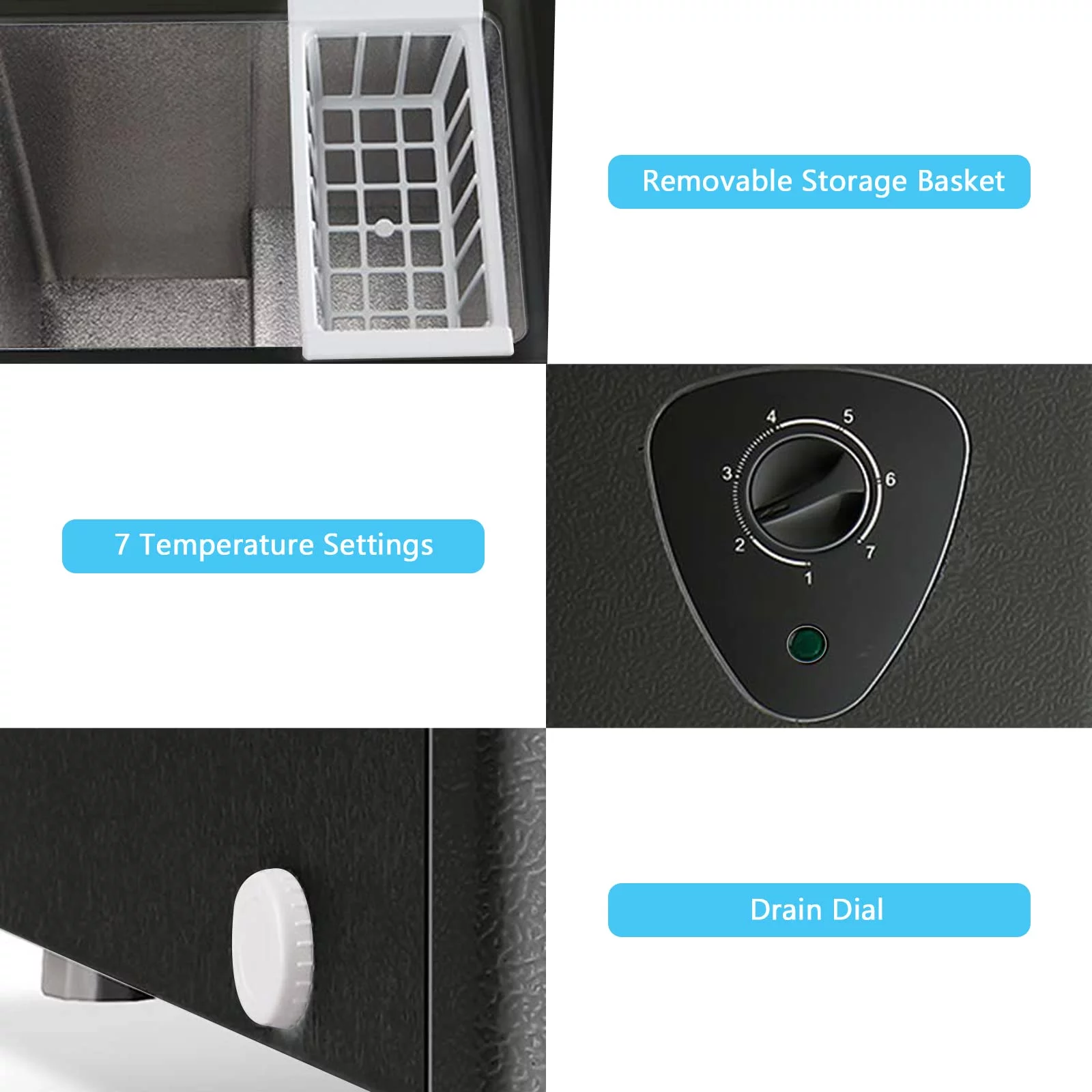 3.5 Cubic Chest Freezer, Compact Deep Freezer with Top Open Door and Removable Storage Basket, 7 Gears Temperature Control, Energy Saving