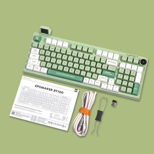 EPOMAKER RT100 97 Keys Gasket BT5.0/2.4G/USB-C Mechanical Keyboard with Customizable Display Screen, Knob, Hot Swappable Socket