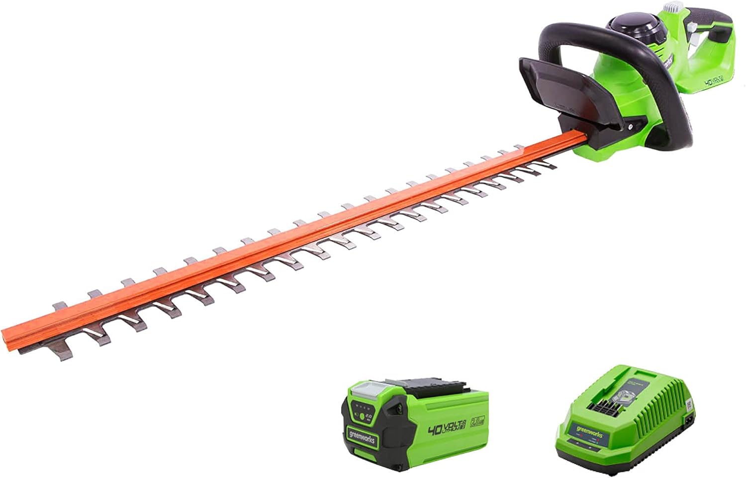 Greenworks 40V 24" Cordless Hedge Trimmer, 2.0Ah Battery and Charger Included