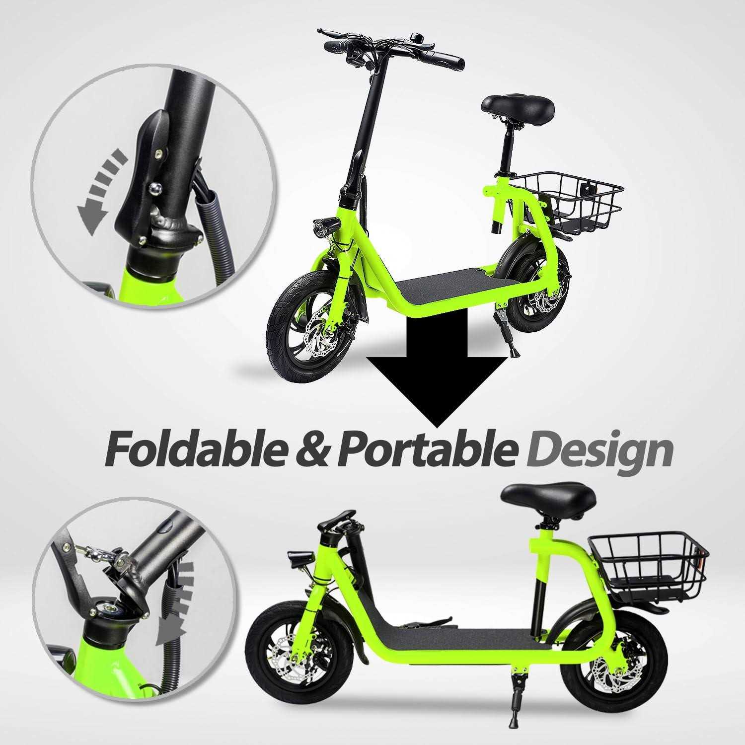 Borntech Electric Bicycle for Adults Electric Bike E-Bike Commuter Foldable Electric Scooter with Seat - Sports Supplies Online Store
