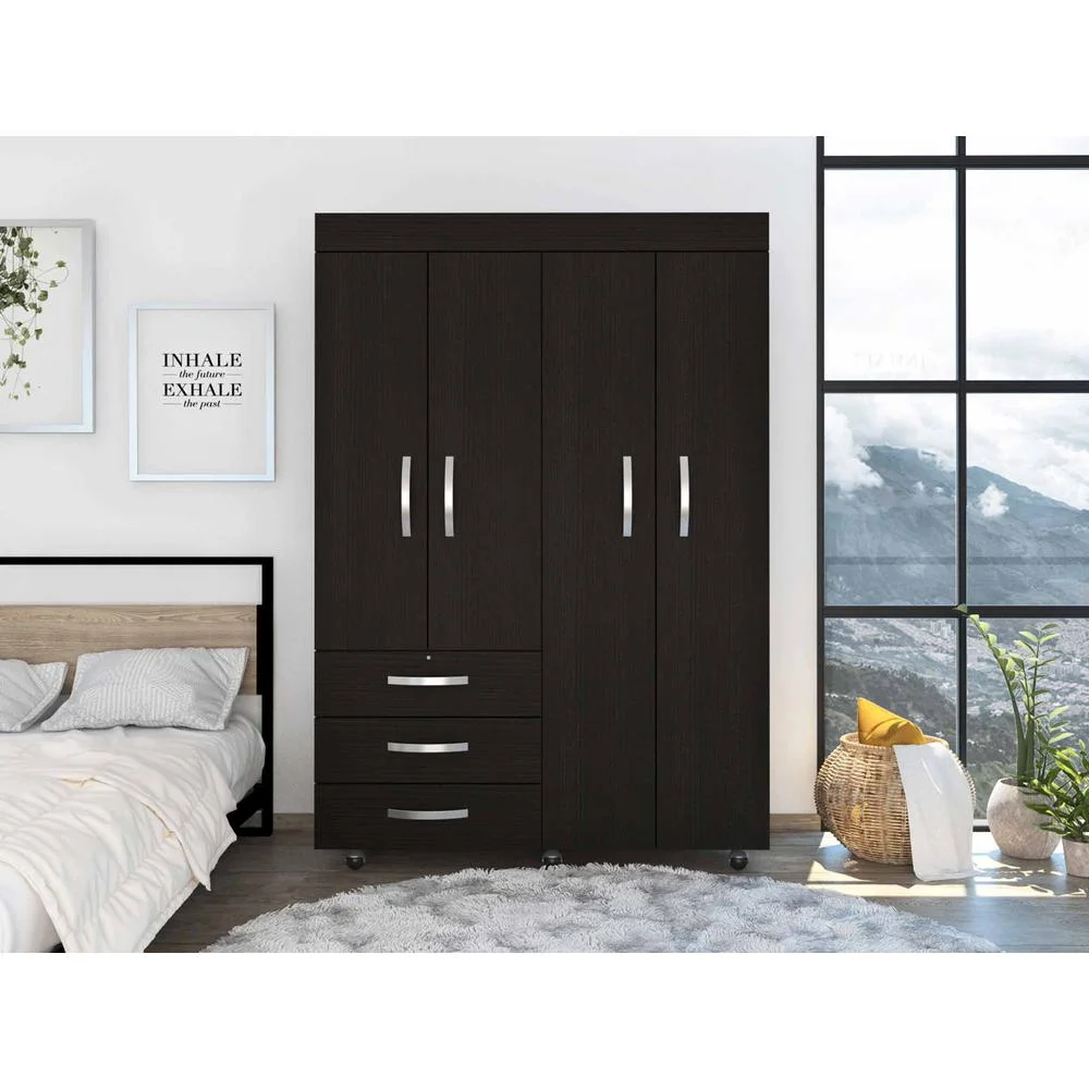 FM FURNITURE LLC Janeiro Armoire ,Black