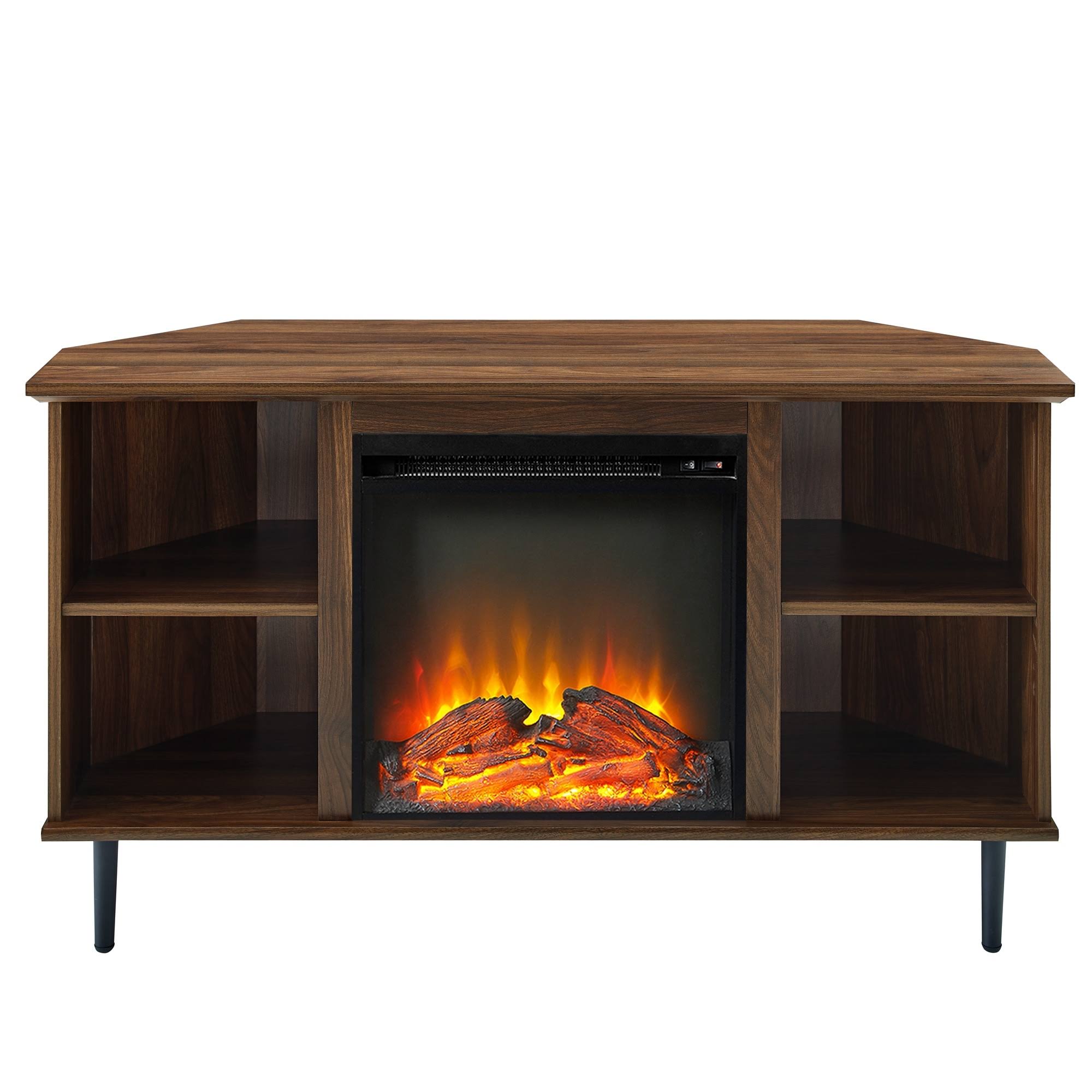 Carbon Loft 48-Inch Corner Fireplace TV Console - Grey Wash