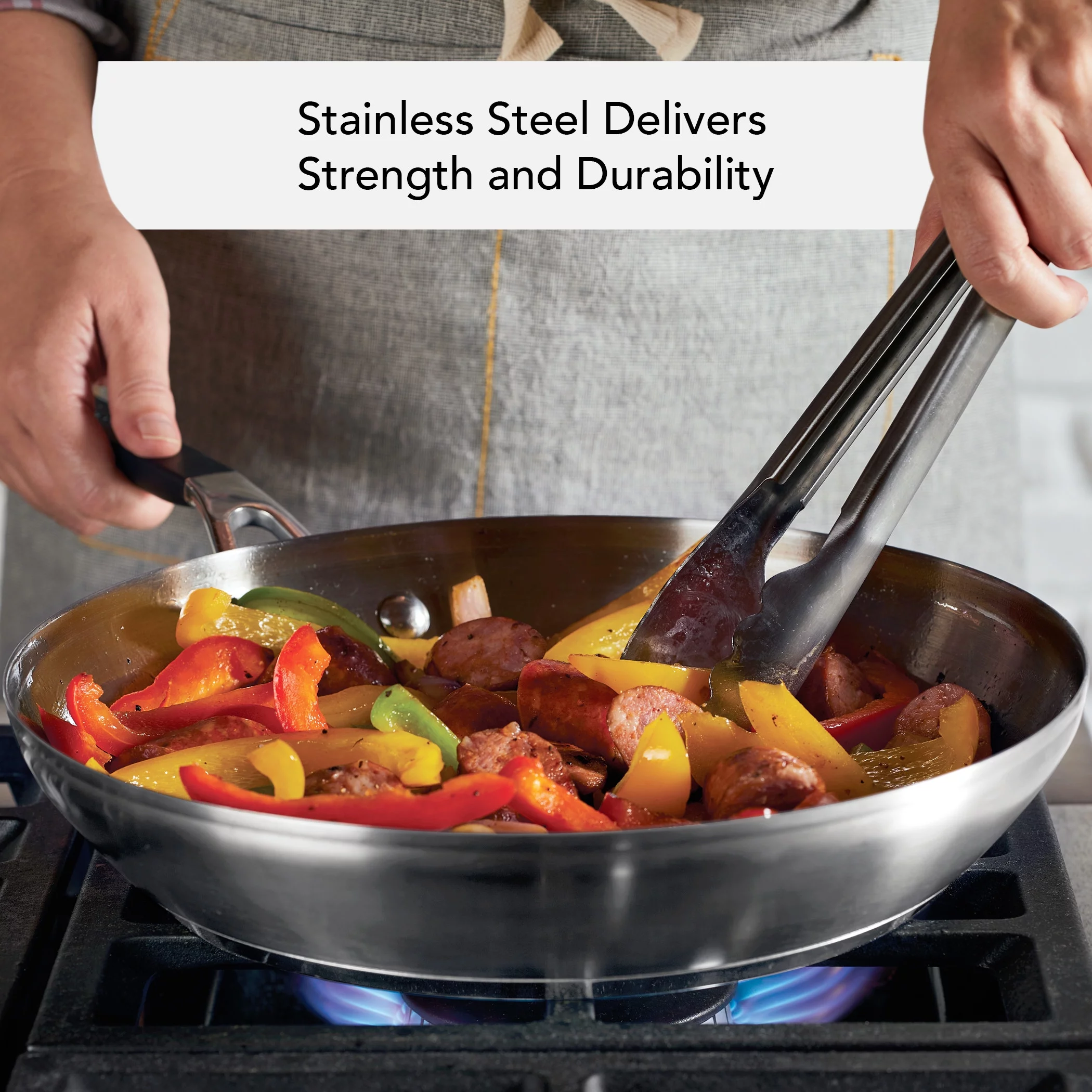 KitchenAid Stainless Steel 10 Piece Pots and Pans Set, Brushed Stainless Steel