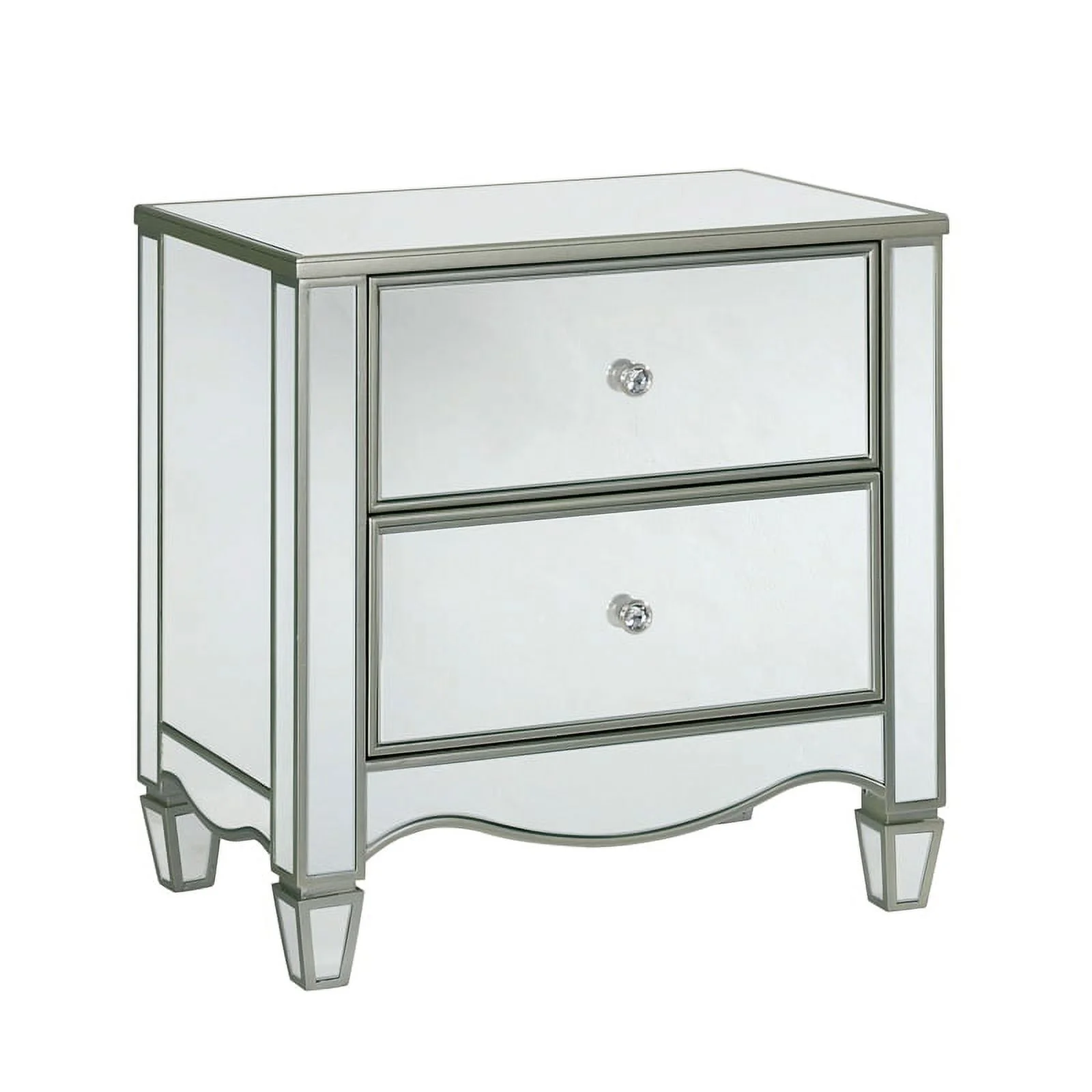 FOA Gavvi Glam 3-Piece Silver Wood Bedroom Set - Cal King + Nightstand + Chest