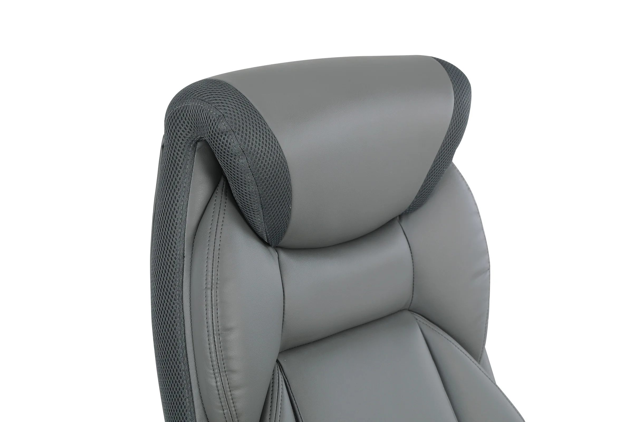 Executive Charcoal Bonded Leather Chair with Titanium Coated Nylon Base
