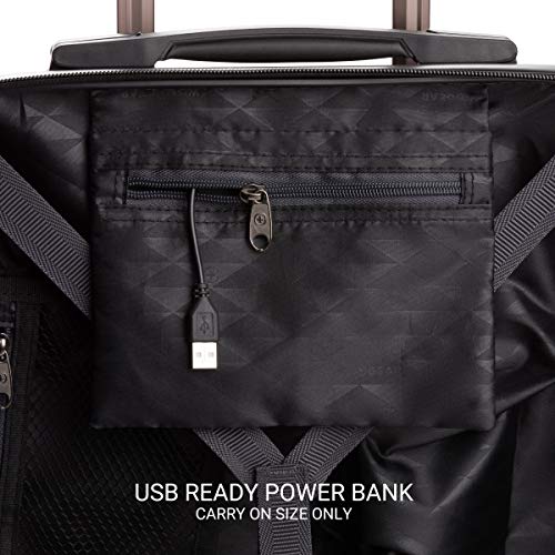 SwissGear 7272 Energie Expandable Hardside Luggage with Spinner Wheels and TSA Lock, Gunmetal, Carry-On 19-Inch