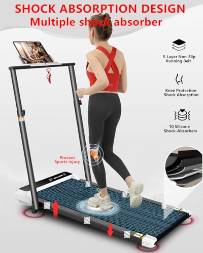 Walking Pad with Handle Bar,5% Manual Incline Walking Treadmill for Home Office,2.5HP Super Quiet Foldable Treadmills with Handrails