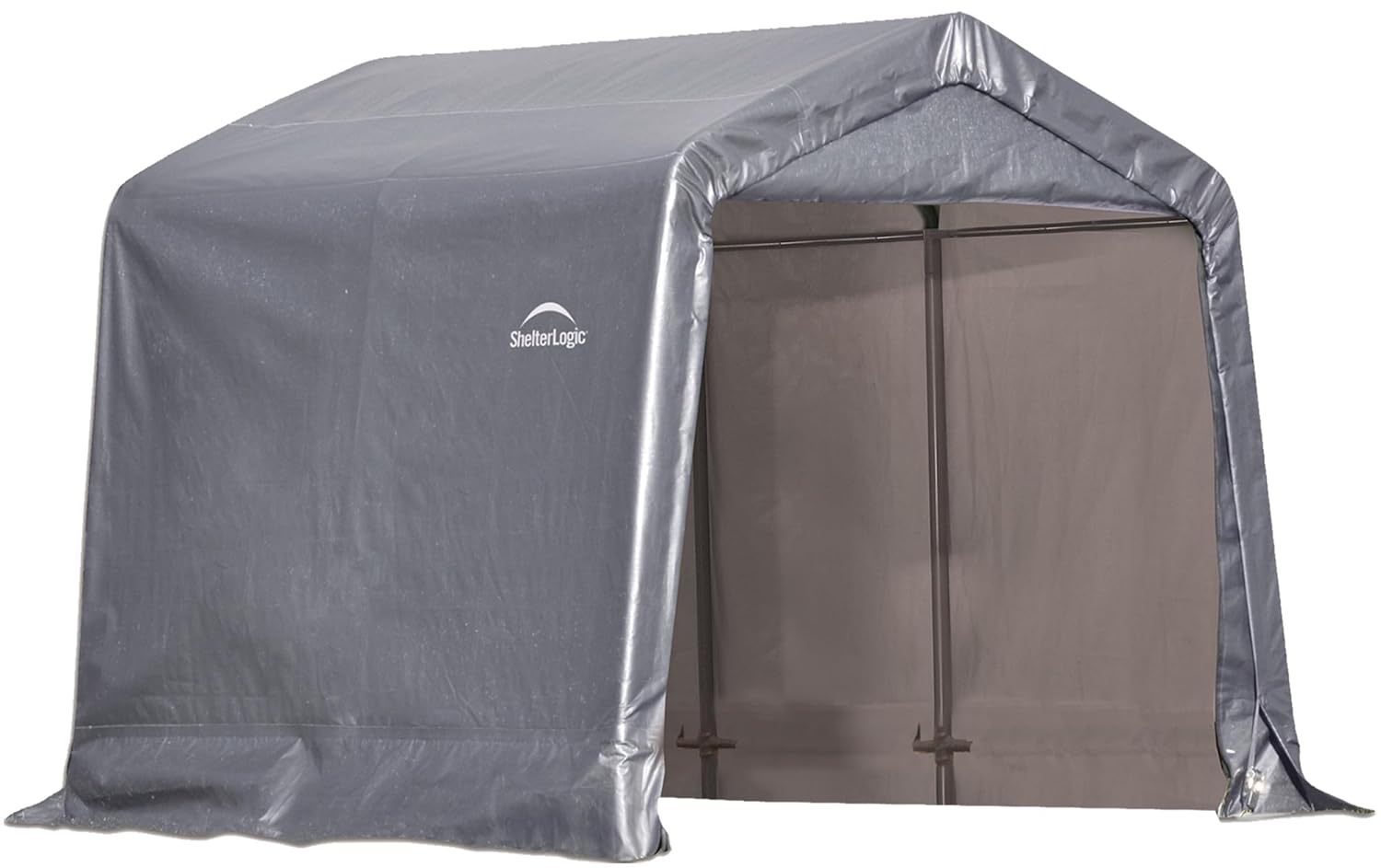 ShelterLogic 10' x 10' and 8' x 8' Steel Shed-in-a-Box All Season Outdoor Storage Sheds with Waterproof Covers