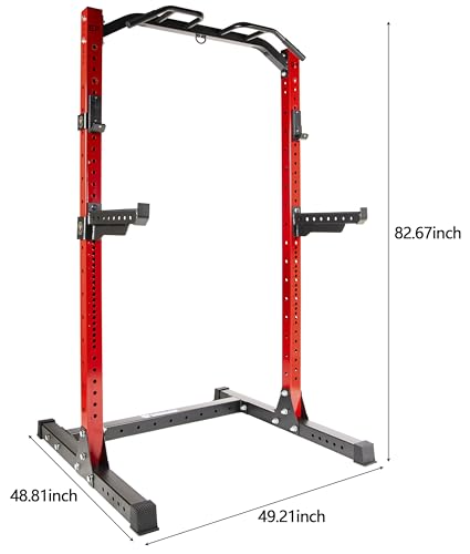 Power Rack Squat Stand, 1000 Pound Capacity 3“ x 3” for Home & Garage Gym with J-Hooks, Multiple Styles