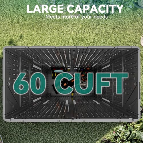 YITAHOME 60 cuft Vertical Outdoor Storage Shed w/o Shelf, Large Waterproof Storage Cabinet for Garden Shed, Tall Outdoor Storage Shed for Garage