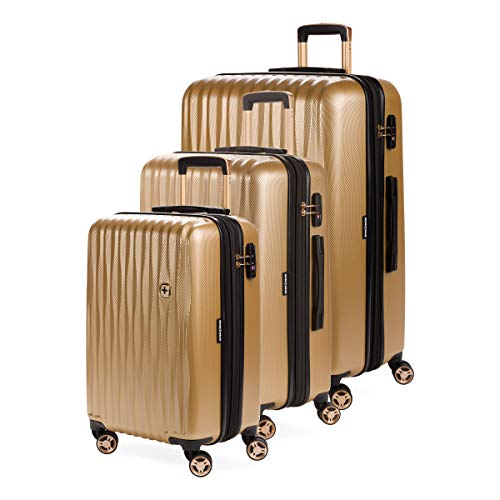 SwissGear 7272 Energie Expandable Hardside Luggage with Spinner Wheels and TSA Lock, Gunmetal, Carry-On 19-Inch