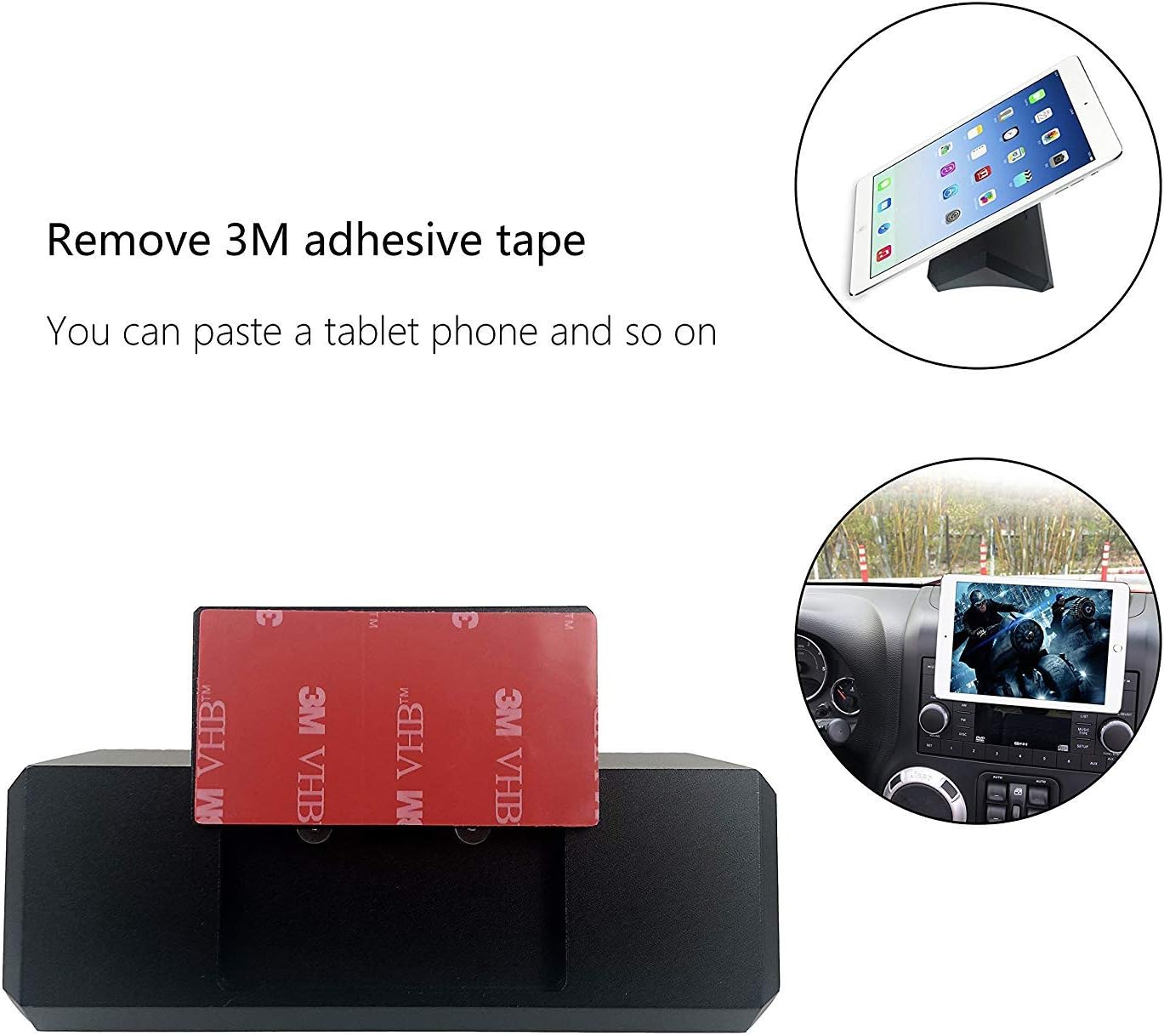 Bestaoo Car Mount Phone Holder with Storage Box, Dash Tray Multi-Mount Phone Stand for Jeep Wrangler JL JLU Gladiator 2018-2021