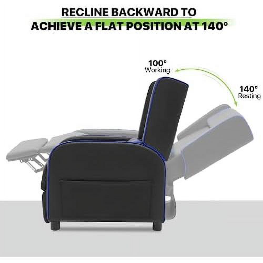 Recliner Chair With Adjustable Backrest And Footrest, Lumbar Support And Side Pocket