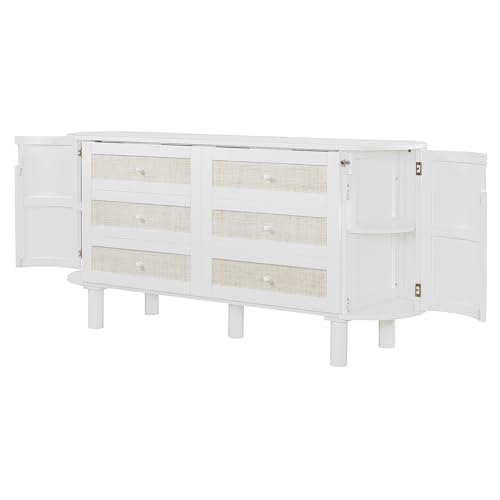 Queen Size Farmhouse Murphy Bed Cabinet with Charging Station, Foldable Platform Bed Frame with 2 Storage Drawers