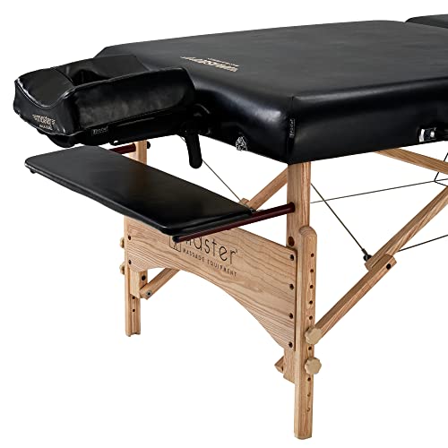 Master Massage Gibraltar Olympic LX Portable Massage Table Extra Wide Beauty Bed, Extra Wide for Larger Clients (32" Width), Black