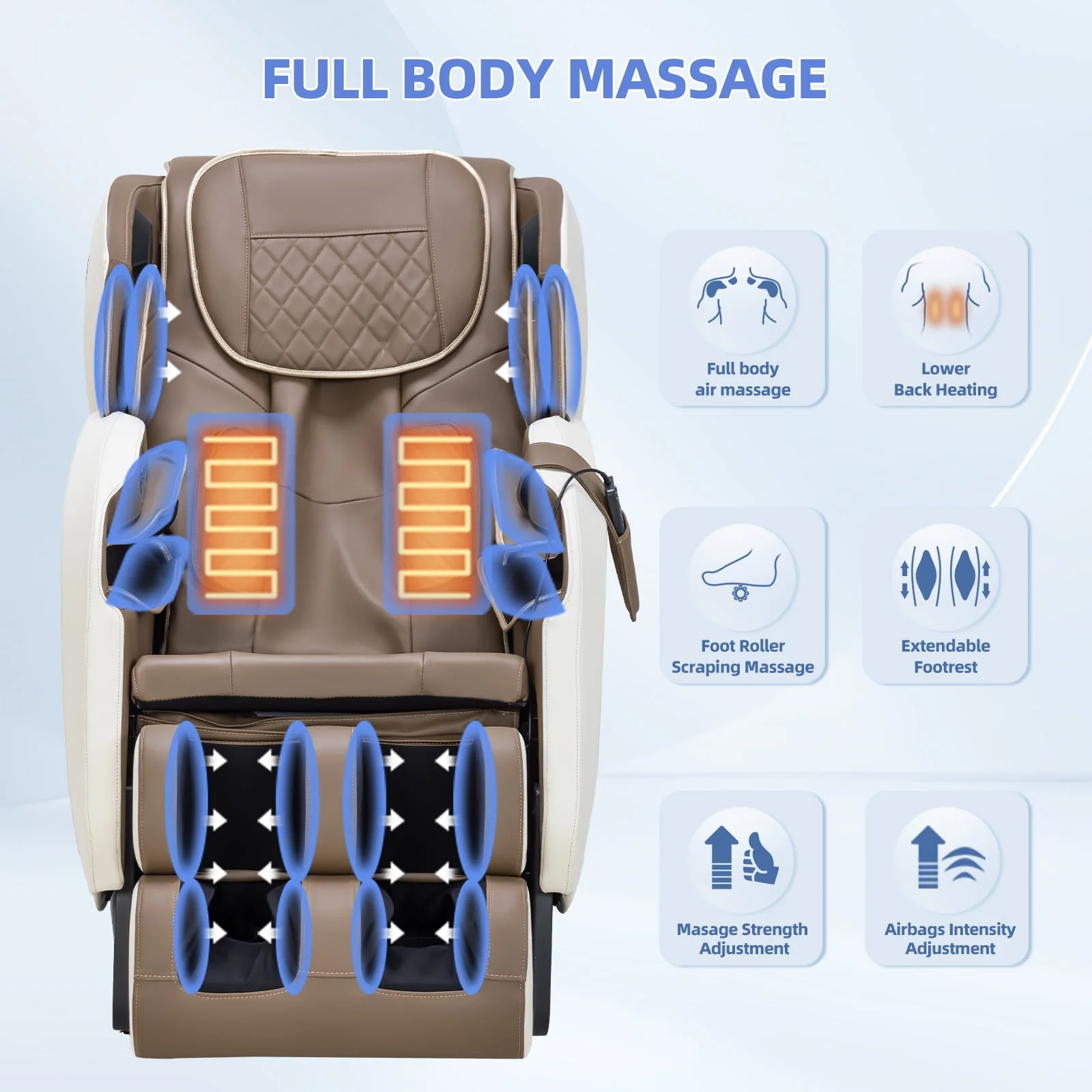 MassaMAX 2024 Assembled Full Body Massage Chair .Zero Gravity Recliner,Bluetooth Speaker in Black