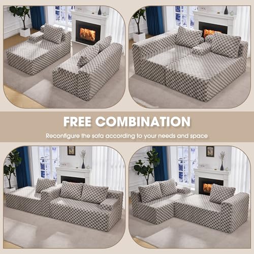Modular Sectional Sofa Couches L-Shape Couch 3 Seat Modular Sofa Memory Foam Sectional Couches for Living Room