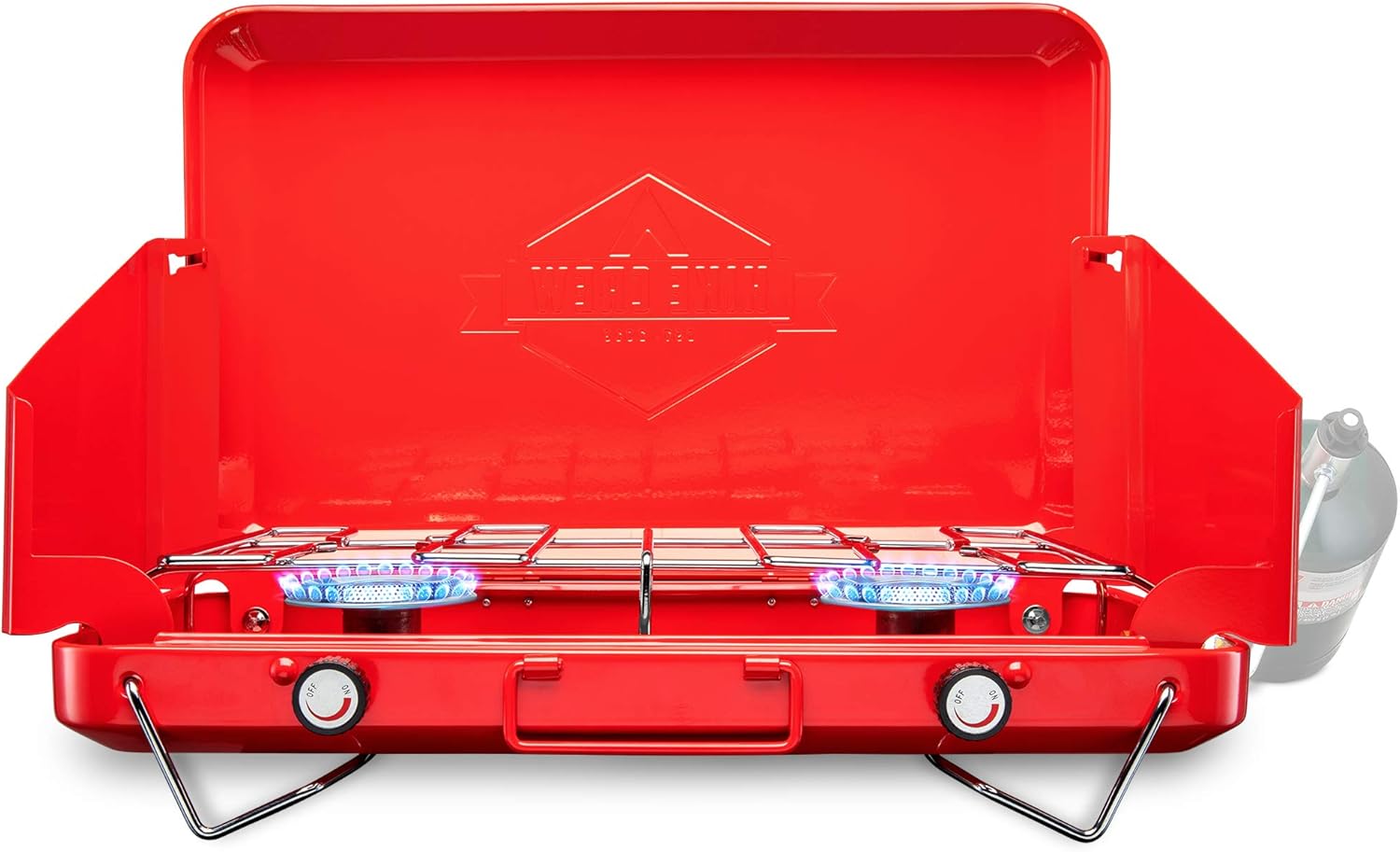 Hike Crew Gas Camping Stove | Portable Double Propane Burner | Built-in Carrying Handle