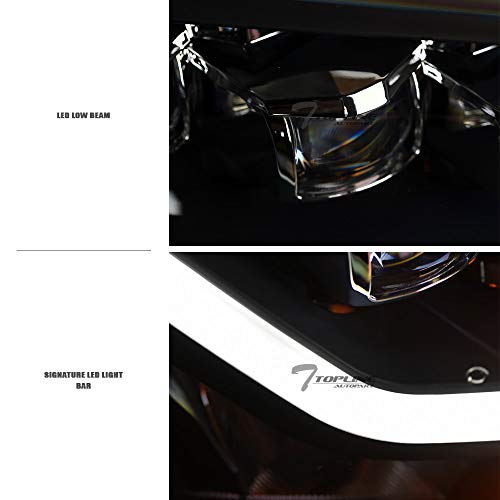 7422444293245 Compatible With 2016-2022 Toyota Tacoma Non-Factory LED DRL Black Housing Full LED Sequential Quad Projector Headlights With Amber