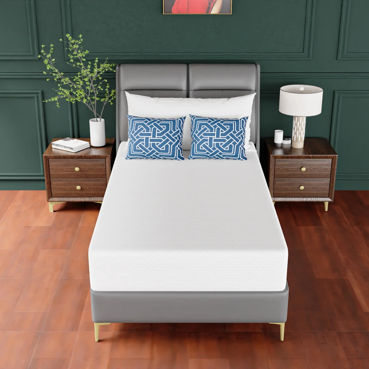 10 Inch Mattress Green Tea Memory Foam Mattress CertiPUR-US Certified,Removable Soft Cover,Twin mattresses for Bed Frame, Bunk Bed, Trundle, Daybed