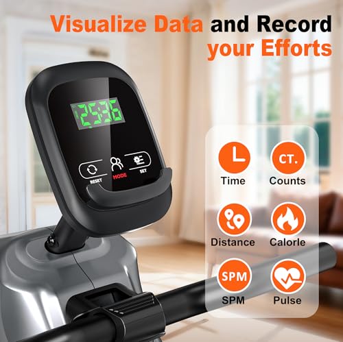 Rowing Machines for Home: 16 Levels Quiet Magnetic Rowing Machine - Bluetooth Rower App Compatible, 360lb Weight Capacity 2025NEW