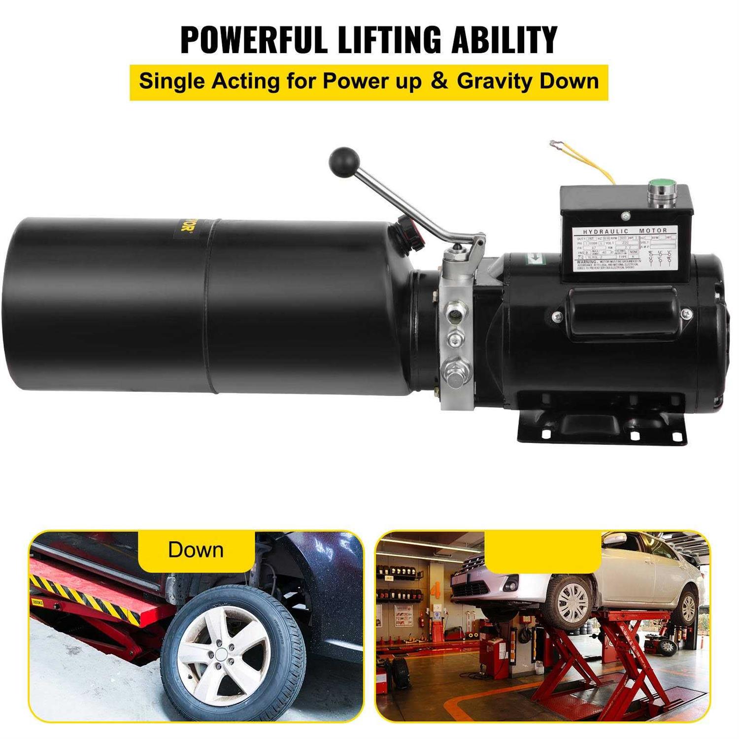 VEVOR Car Lift Hydraulic Power Unit Hydraulic Pump 220v 50hz 10l Single Phase Hoist - Shop Hardware Tools Online Store