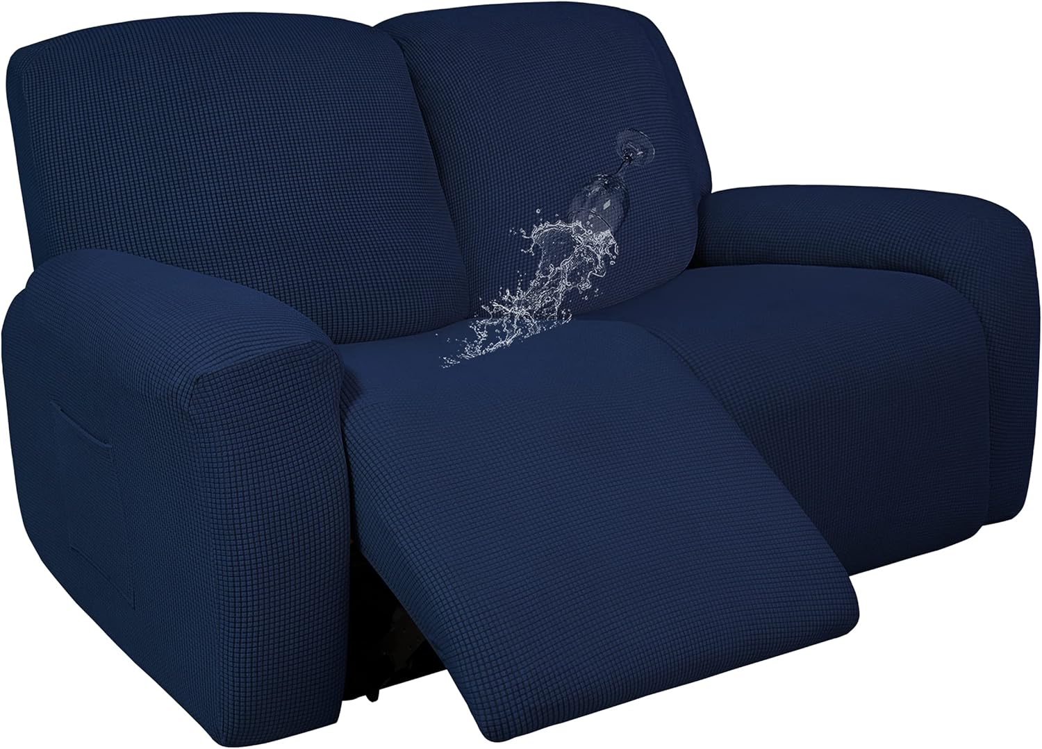 Easy-Going 100% Dual Waterproof Recliner Sofa Cover, 8-Pieces Stretch Reclining Couch Cover with Pocket