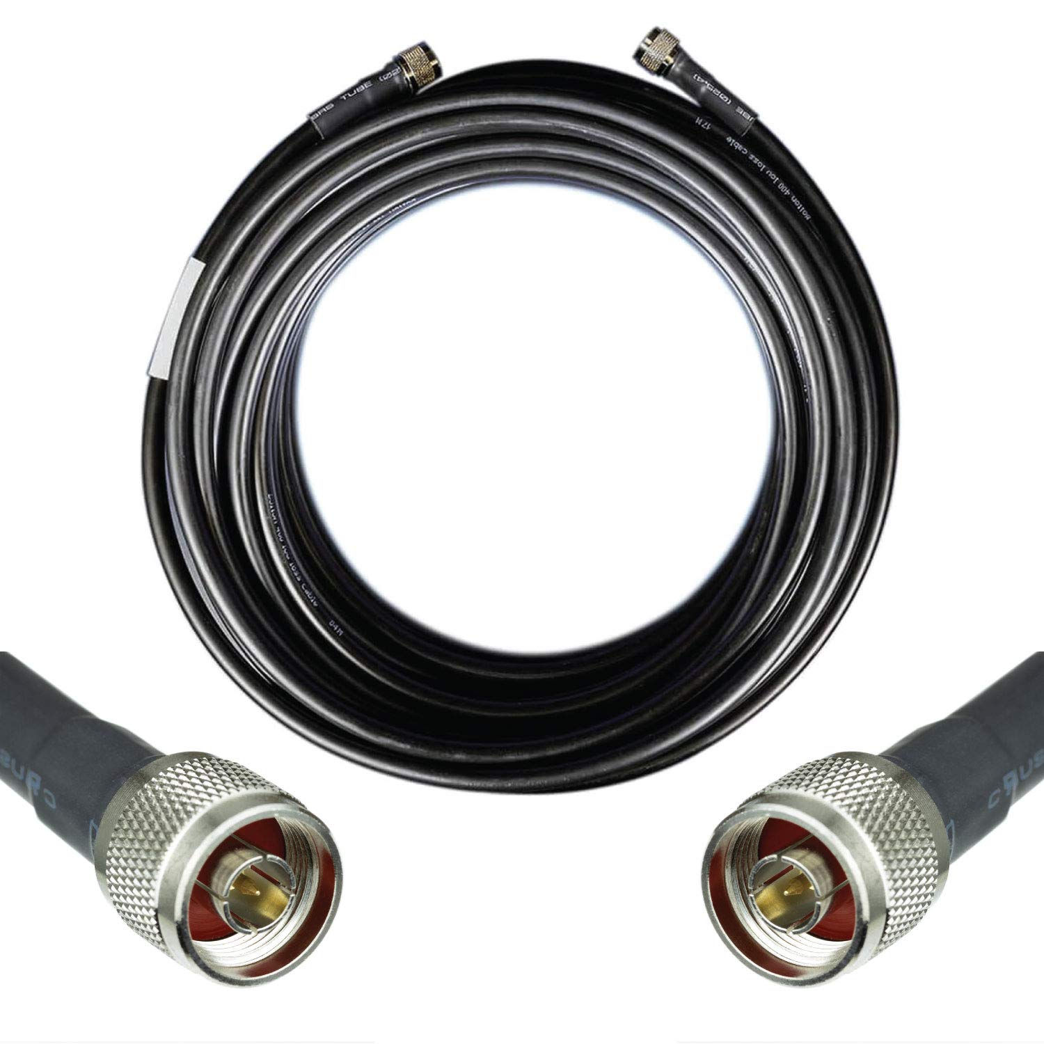 Bolton400 Cable - LMR®400 Equivalent Coaxial Cable 50ft - Heavy Duty Ultra Low Loss Coax Cable 50ohm - N Male to N Male - 50 Feet Black