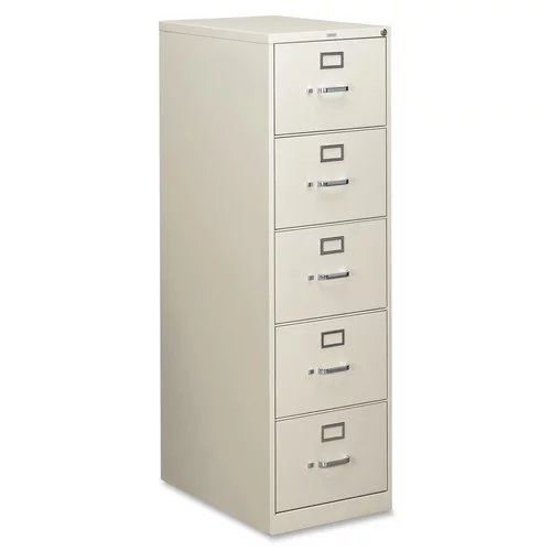 HON 310 Series 5-Drawer Vertical File 18.3" x 26.5" x 60" - 5 x Drawer(s) for File - Legal - Vertical - Security Lock, Rust Resistant