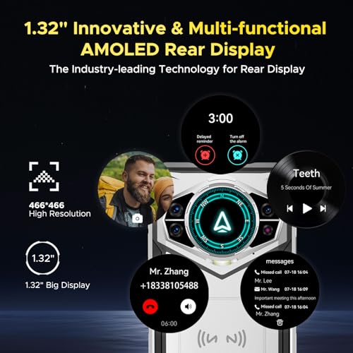 DOOGEE S200 Rugged Smartphone 5G Unlocked, 256GB+32GB Rugged Phone with 1.32" Rear Screen, 10100mAh Battery, Android 14