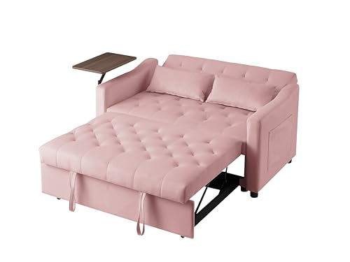 68.11" Corduroy Sleeper Chair Bed with USB Port, Cup Holders & Side Storage Pockets – 3-in-1 Foldable Sofa Bed for Guest Room, Living Room – White