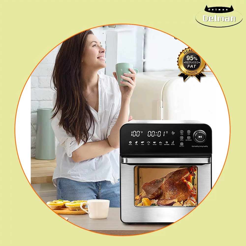 Compact Air Fryer Oven, 7-in-1 Toaster Oven Air Fryer Combo