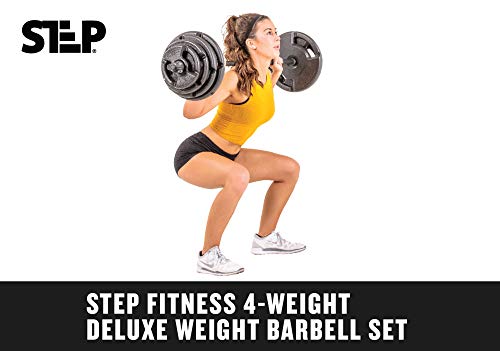 Club Quality 4-Weight Deluxe Barbell Set (includes the bar) by Step Fitness