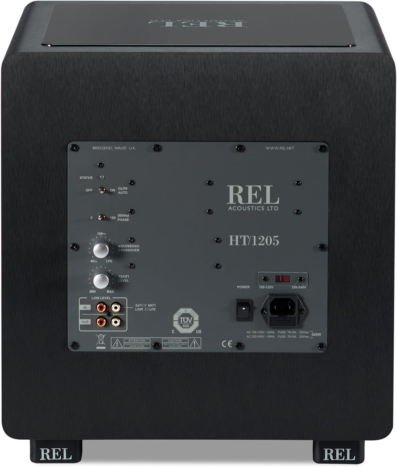 REL Acoustics HT/1205 Subwoofer, HT-Air Wireless Compatible, Line Grained Black Composite