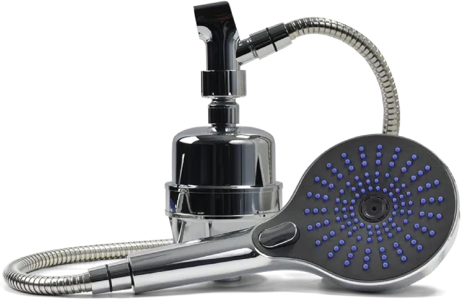 ProOne ProMax Handheld Showerhead Filter, Bathroom Showerhead Filter with Swivel Base, 6-Foot Hose, and 3 Spray Settings, Chrome