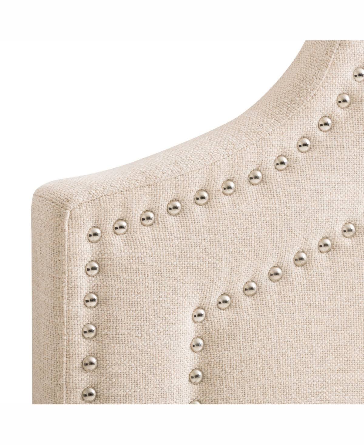 CorLiving Cream Crown Silhouette Headboard with Button Tufting, Queen