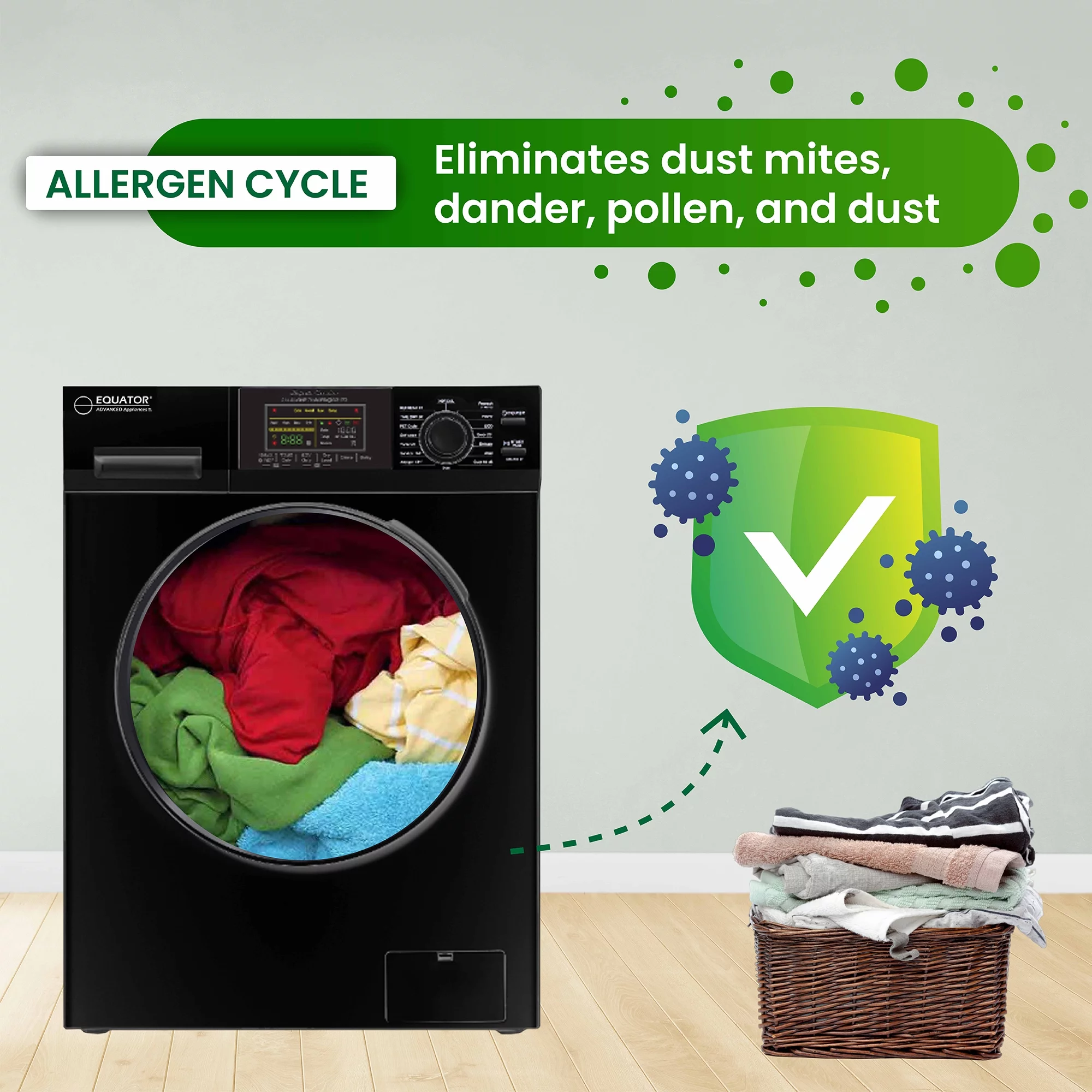 Equator Fully Built-in All-in-One Combo Washer-Dryer Ventless 1.62 cf/15lbs 110V White