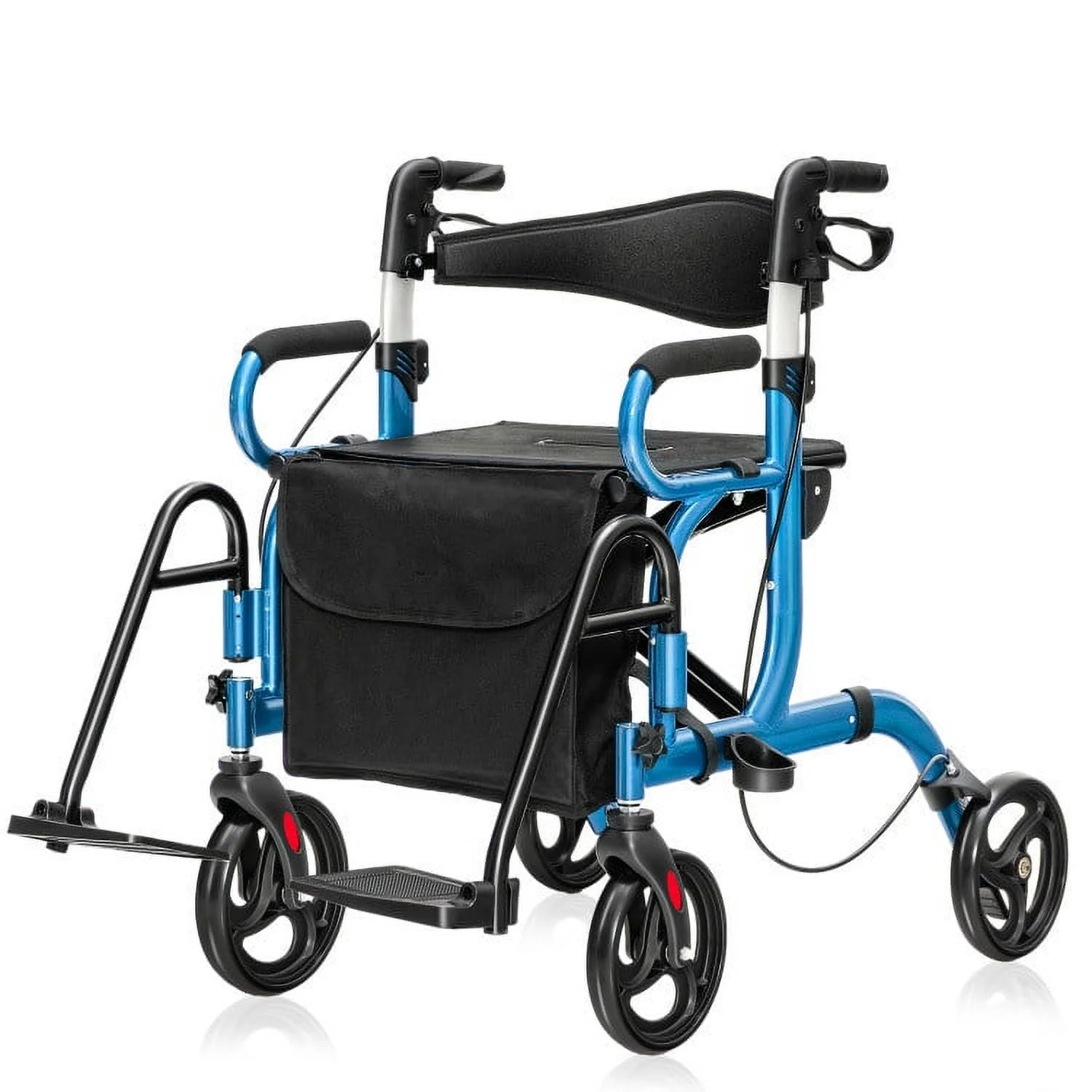 Folding Rollator Walker with 8-inch Wheels and Seat - 21.0 - Curated Treasures Market