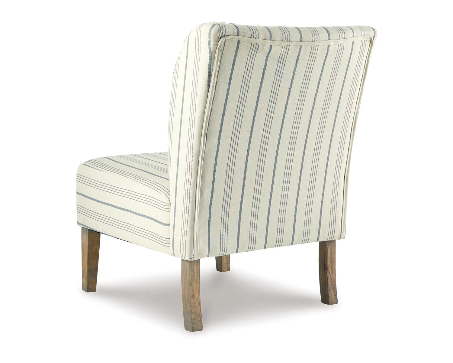 Signature Design by Ashley Triptis Casual Armless Accent Chair, Cream with Blue Pinstripe