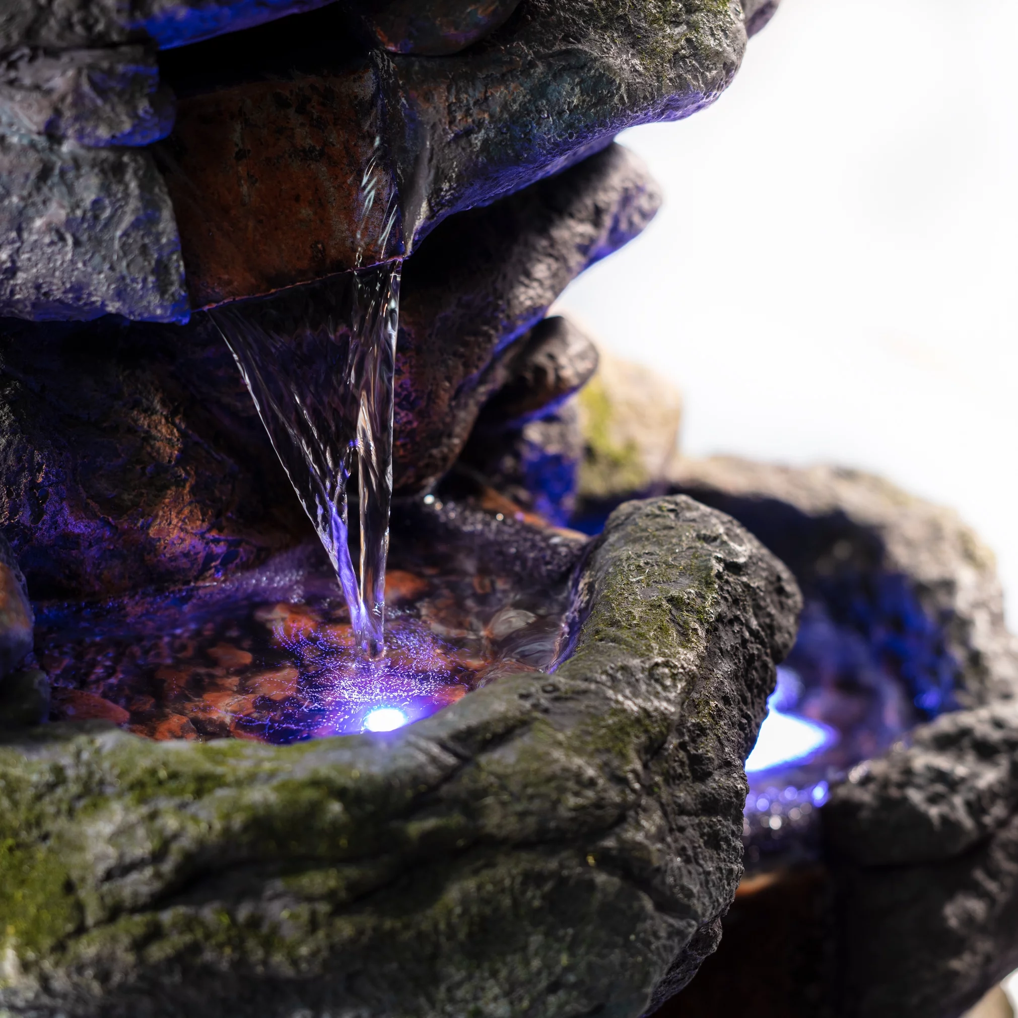 Alpine Corporation 22" Outdoor 3-Tier Rock Cascading Tabletop Fountain