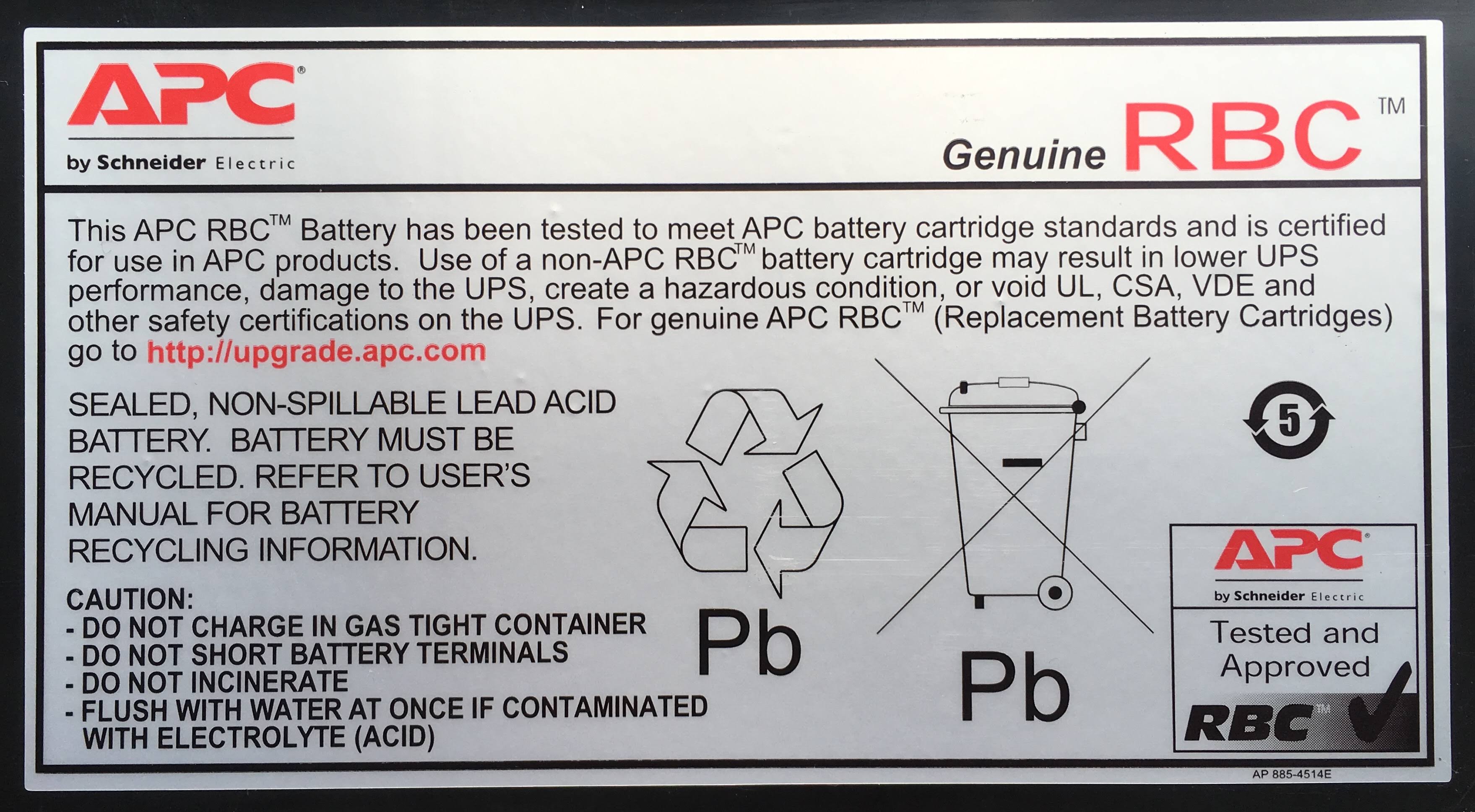 APC RBC5 #5 Replacement Battery Cartridge