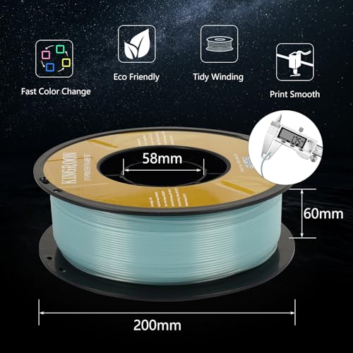 Kingroon Silk PLA Bundle 3D Printer Filament, Dimensional Accuracy +/- 0.03 mm, 10 kg Spool(22lbs)
