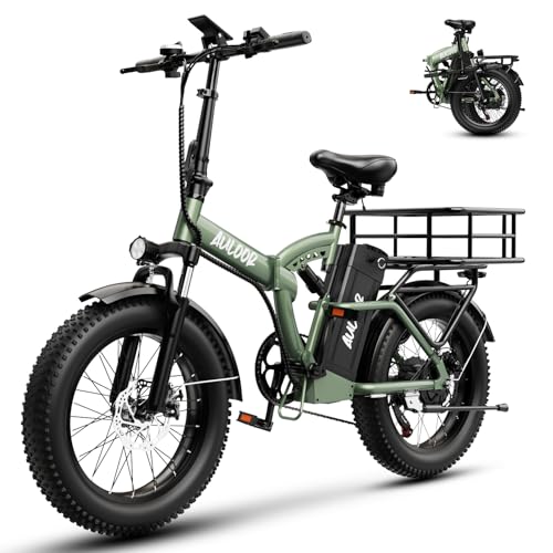 1000W Folding Electric Bike,48V 20AH Removable Battery E Bike,30+MPH,80 Miles Max Range Electric Bike for Adults,20" Fat Tire Foldable ebike