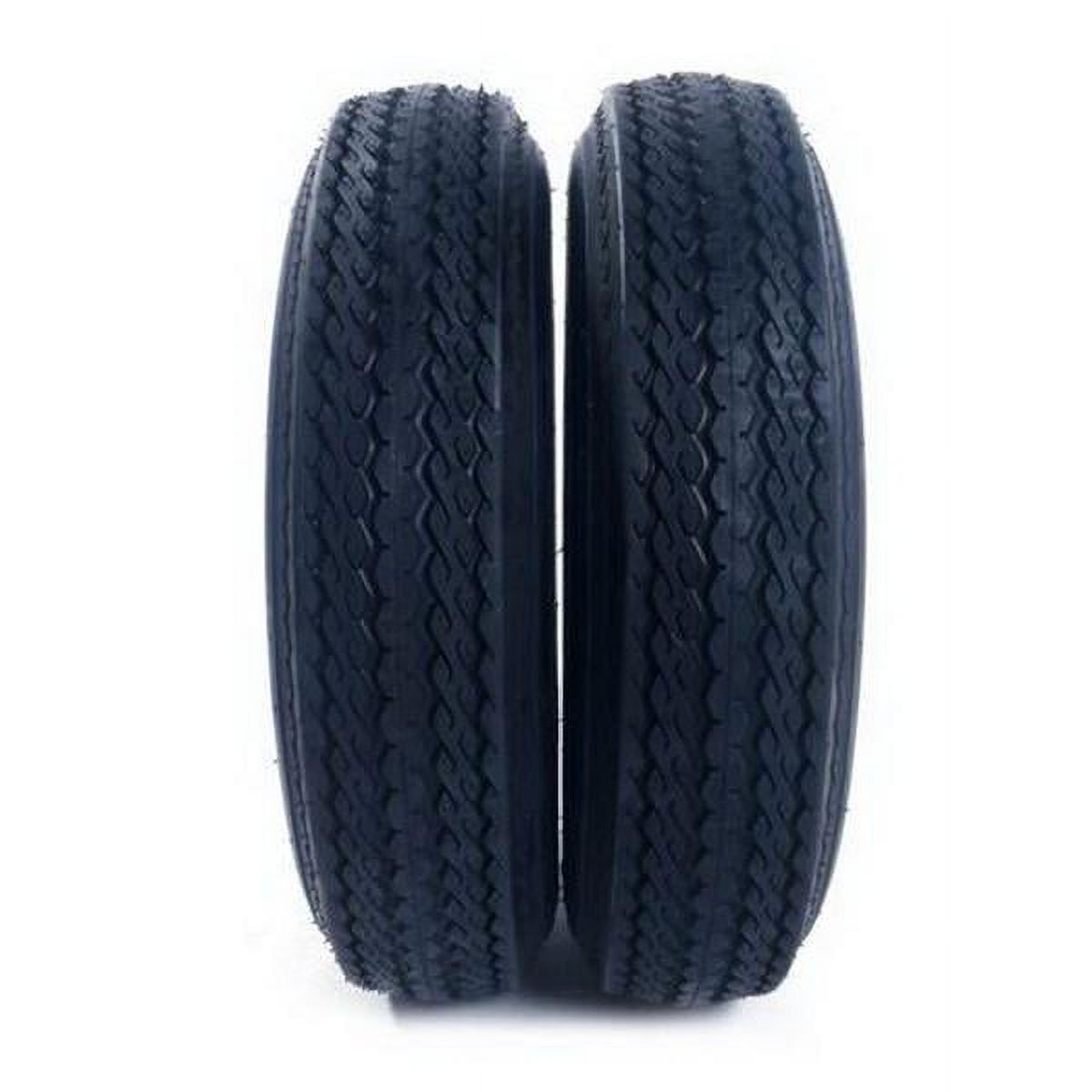 qty2 Trailer Tires & Rims Tubeless 4 Lug Wheel White Spoke 4 Ply 5.30-12