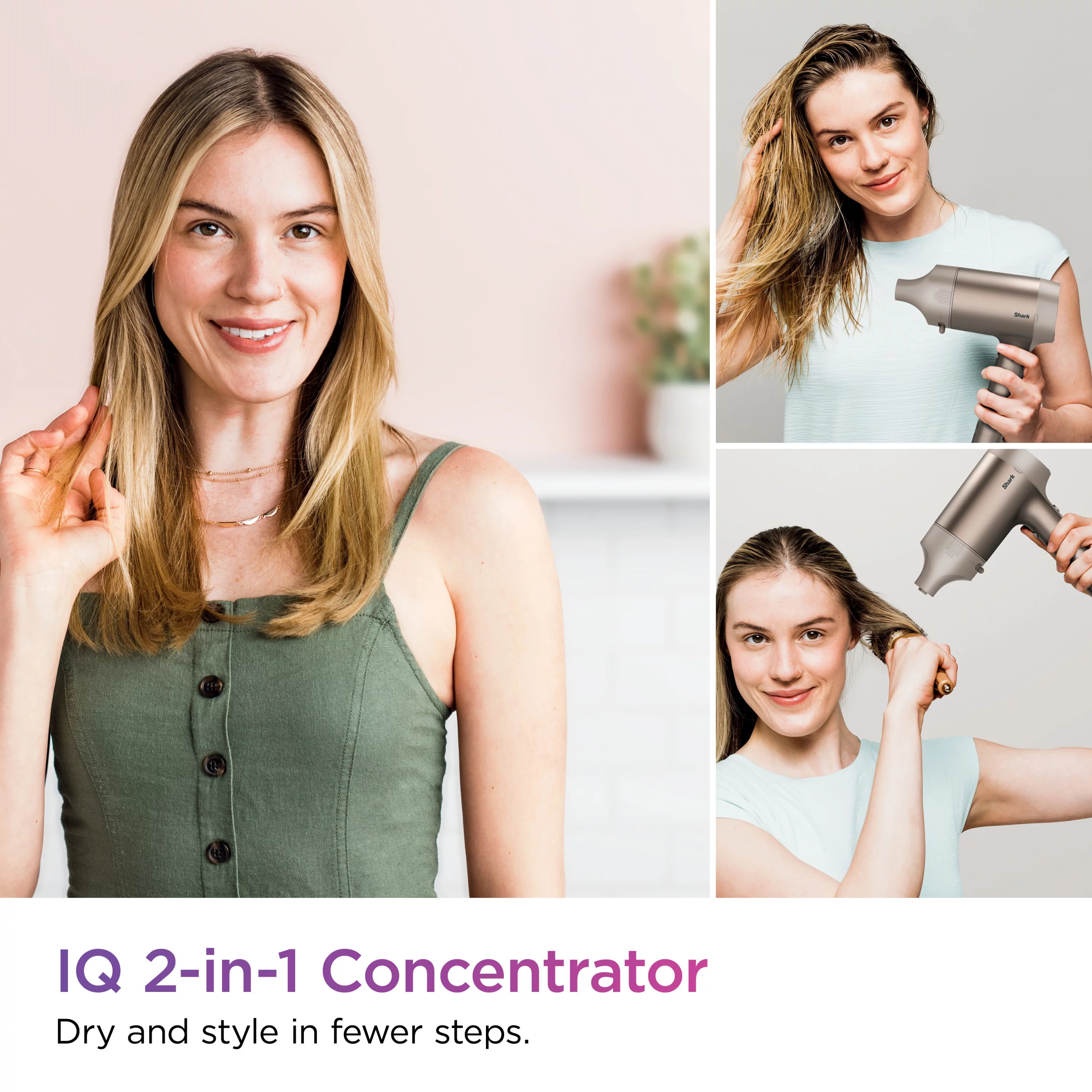 Shark HyperAIR™ Fast-Drying Hair Blow Dryer with IQ 2-in-1 Concentrator Attachment, Auto Presets, For Straight, Wavy, Curly and Coily Hair