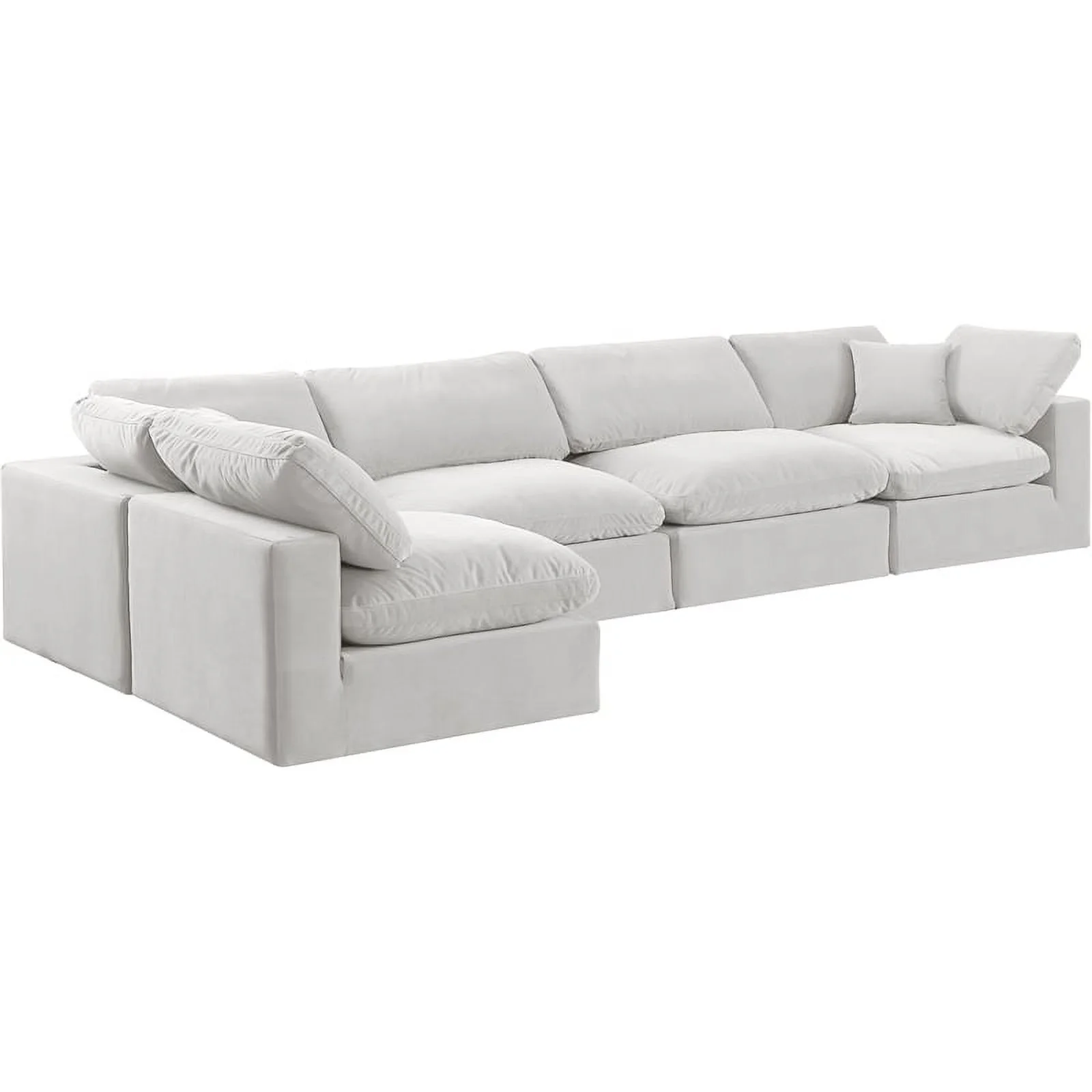 Meridian Furniture Comfy Cream Velvet Modular Sectional