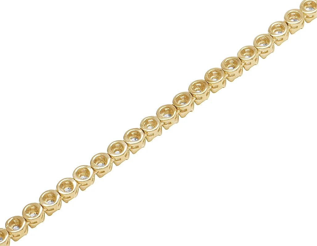 10K Yellow Gold Tennis Choker Toni Set Diamond Chain Necklace 4mm 21" 6.5CT
