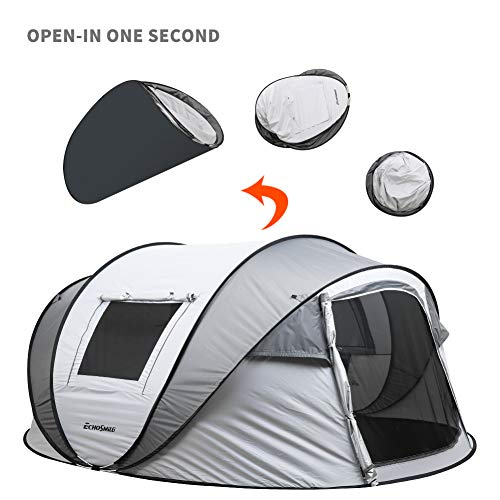 EchoSmile Camping Instant Pop Up Tent, 2/4/6/8/10 Person, Water Resistant Dome, Easy Setup for Camping Hiking and Outdoor, Portable with Carry Bag