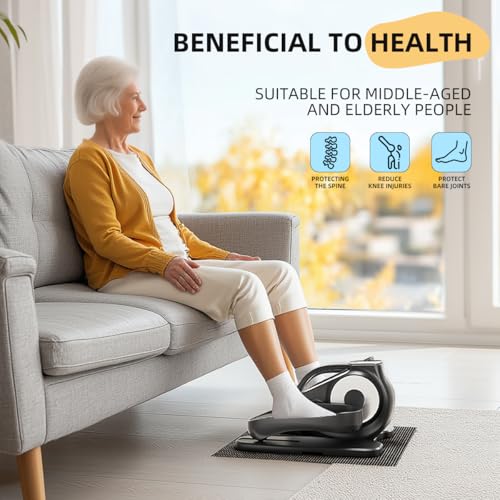 Under Desk Elliptical Machine, Electric Ellipse Leg Exerciser with Remote